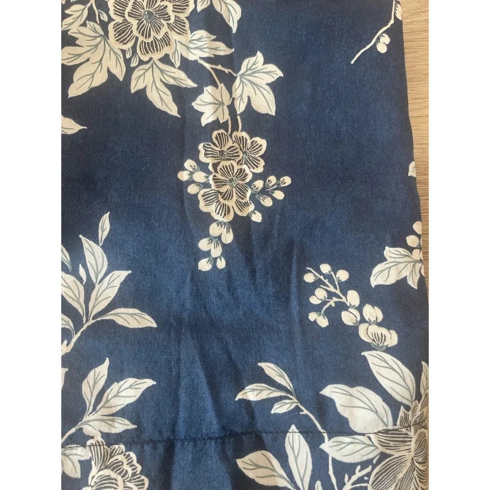 Ralph Lauren Deauville Blossom Navy Sateen QUEEN Duvet Cover & 2 Stnd Shams READ